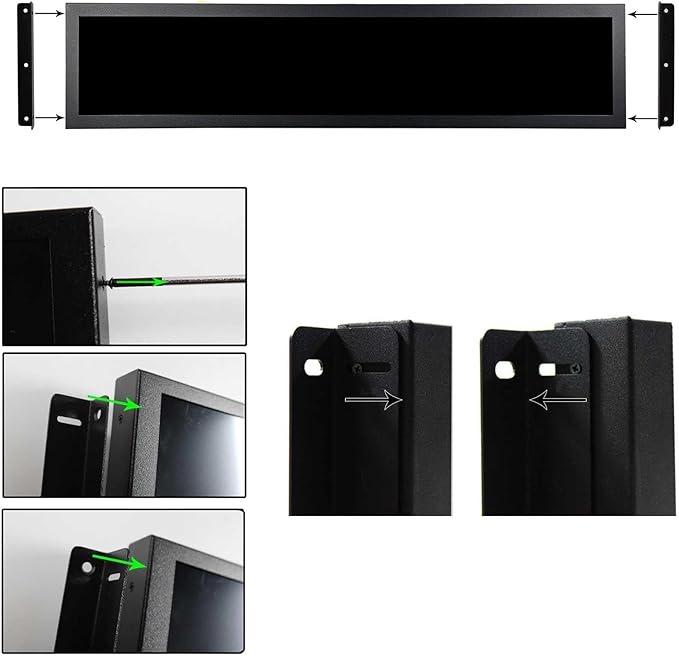 VSDISPLAY 28 Inch Long Stretched Bar LCD 1920x360 IPS Screen Monitor with USB Video Inputfor Gaming Marquee CabinetStore Shelf AdvertisingDigital Signage