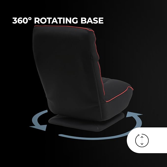 Mars Gaming MGC-Throne Ergonomic Gaming Sofa 360° Rotating Base Adjustable Backrest and Headrest High Density Foam Versatile Folding Design PC Sofa Robust Structure Red