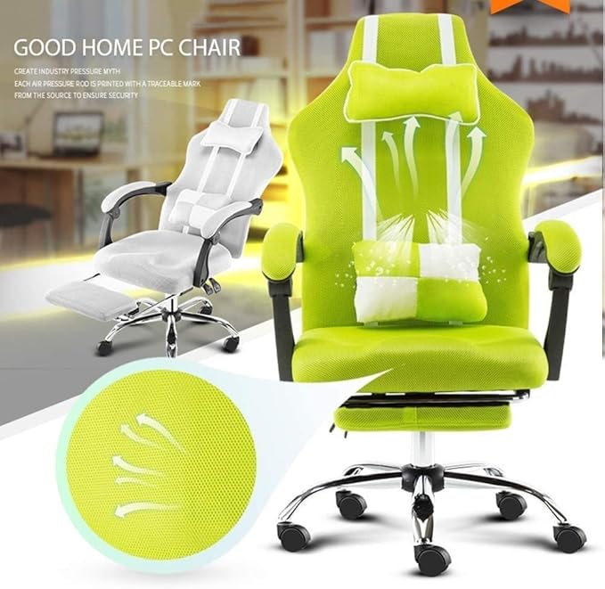 Chair Gaming Chair Ergonomic Mesh Chair Office Chair Computer Chair Lift Swivel Chair Office Chair Backrest Game Chair (Color : Green)