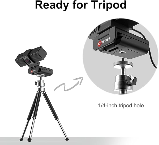 JOYUSING Flip600S 4K Webcam for PC Ultra HD Webcam with tripod PDAF Autofocus Noise-Cancelling Mics 79° FOV Auto Light Correction Privacy Cover for Conference Streaming Zoom/Teams/Google Meet