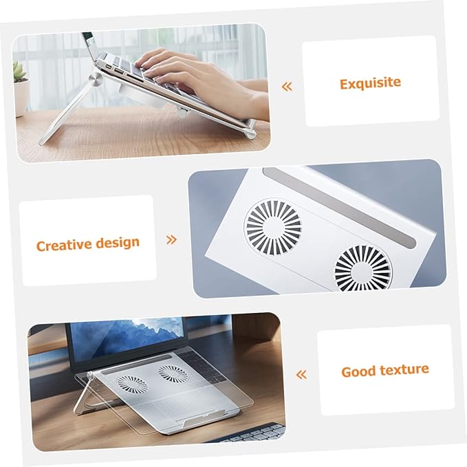 DOITOOL Ergonomic Stand Fan 2-Fan Cooling Pad Portable Radiator for Laptops and Adjustable Height