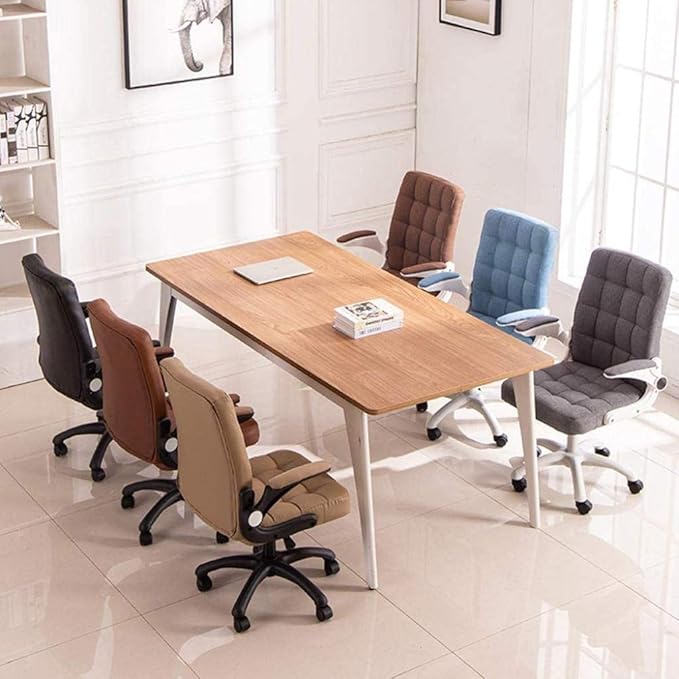 Office Computer Chair with Arms Desk Chair Computer Chairs Video Gaming Chair Swivel Chairs Kneeling Chair (Color : Brown)