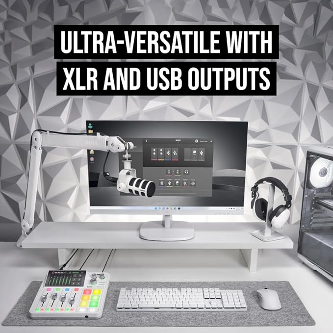 RØDE PodMic USB Dynamic Broadcast Microphone with XLR and USB Connectivity for Podcasting Streaming and Content Creation (White)