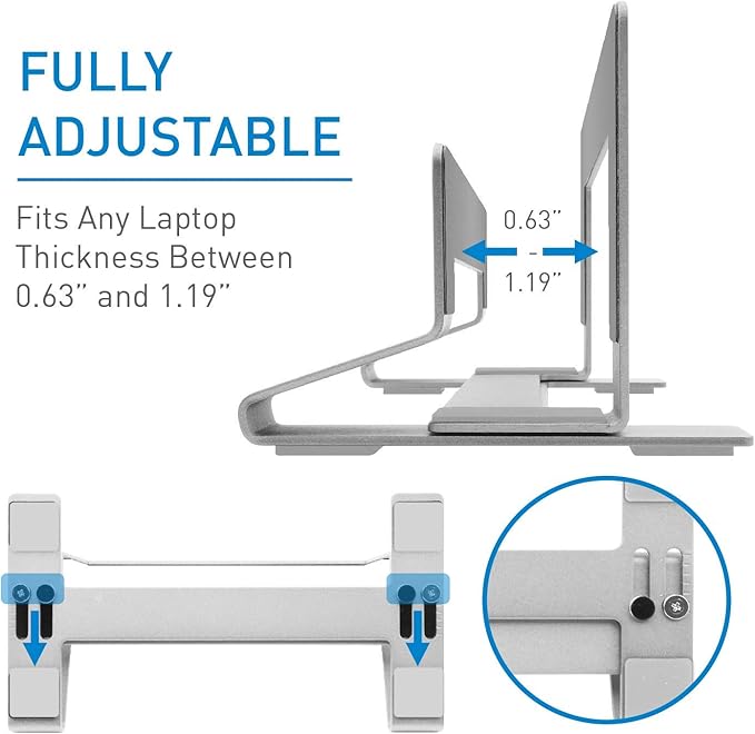 Macally USB C Wired Mouse and an Adjustable Vertical Laptop Stand Universally Designed for Any Laptop