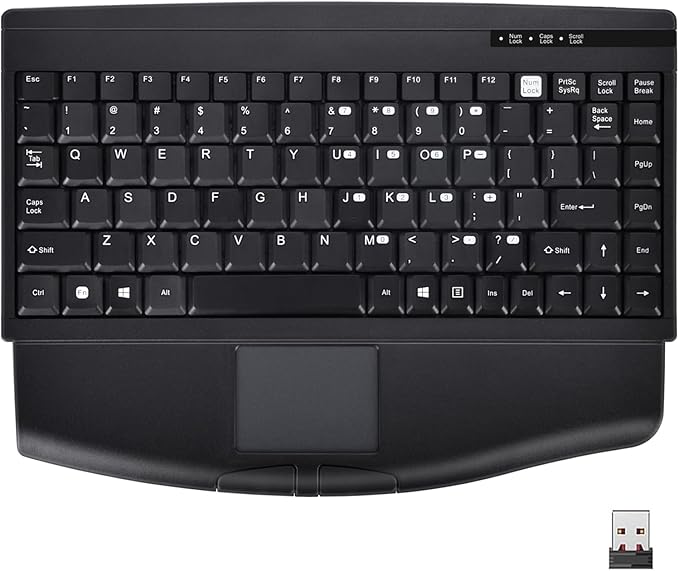 MCSaite MC-8044RF 2.4G Wireless and Bluetooth Touch Keyboard Multi-Device with Easy Media Control and Build-in Touchpad Keyboard for PC Mac Android Tv Box Remote Controller TV-Connected Computer