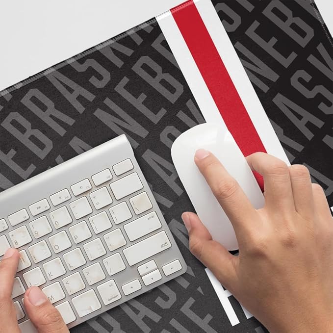 University of Nebraska Cornhuskers Mascot Large Gaming Mouse Pad Desk Mat with Stitched Edges Non-Slip Base for Gamer Home and Office 31.5 x 15.7