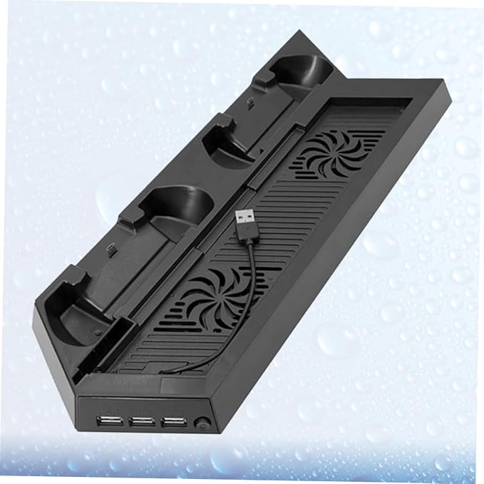 HOMSFOU Multifunctional Cooling Fan Cradle Base Display Holder USB Hub and Dual Charging Ports Compatible Stand for Efficient Temperature Control and Space Saving Design