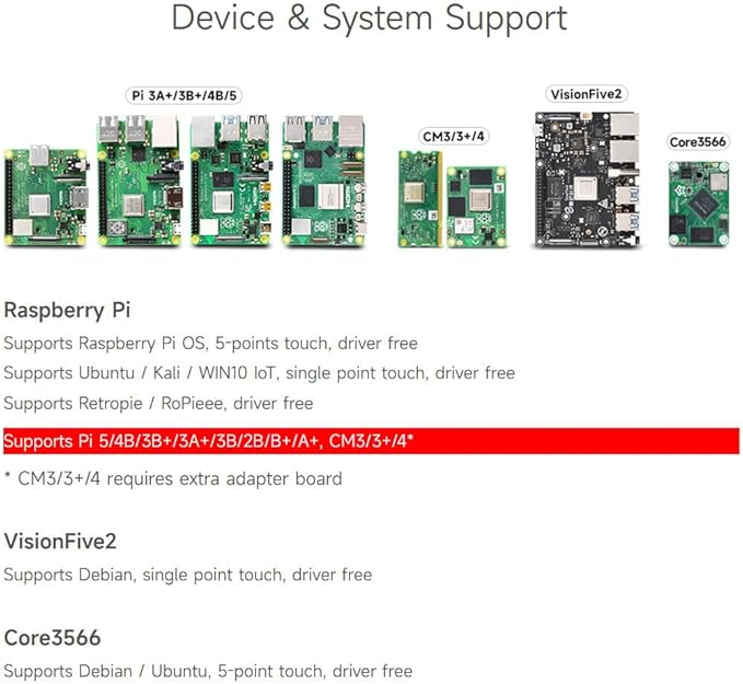 waveshare 7inch Touch Display Compatible with Raspberry Pi 5/4B/3B+/3A+/3B/2B/B+/A+/CM3/3+/4DSI LCD Mini Monitour 800×480 Resolution Capacitive Touch ScreenSmall Display