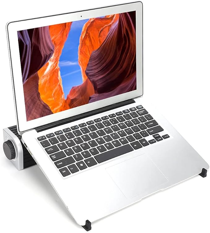 Laptop Cooling Fan CF 1691 USB Powered Notebook Heat Sink Leafless Metal Turbine with 3 Speed Levels Quiet Operation 30 40dB for 12 18 Inch Laptops Includes USB Cord and Silic