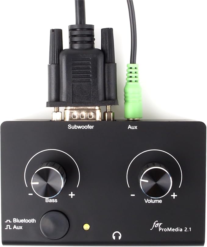 Replacement Control Pod Compatible for Klipsch ProMedia 2.1 Speakers | Standalone Wired Remote with Dual Input (DB9 Connector)