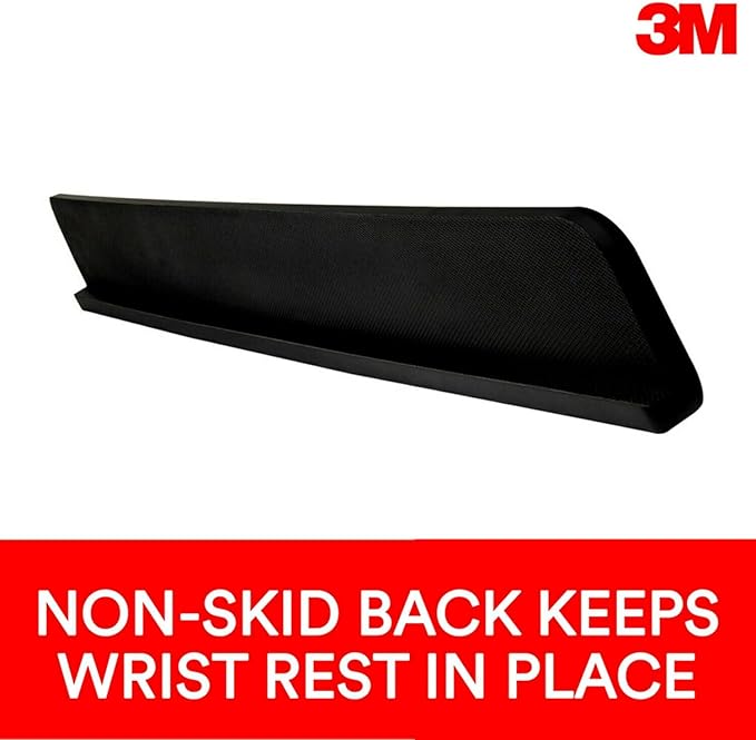 3M Gel Wrist Rest for Standing Desks Wraps Around Edge of Desk for Comfort Non-Slip Back Stays in Place (WR200B)