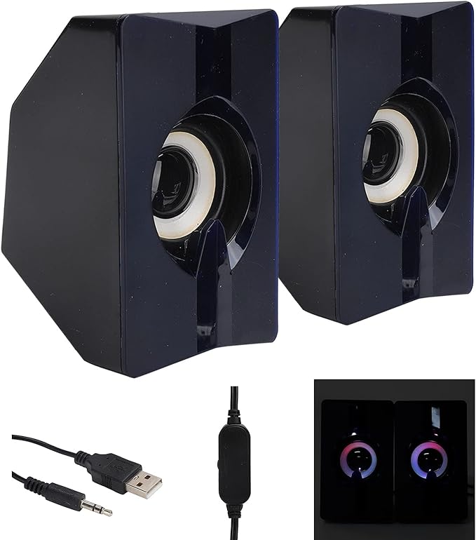 USB Speaker Computer Speakers Colorful Luminous Mini Usb2.0 Portable Mobile Phone Mini Speaker for Laptops Desktop Computers Mobile Phones