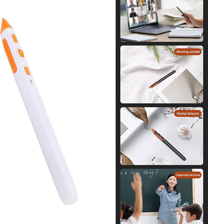 Wireless Optical Pocket Pen Mouse 2.4G Wireless Optical Pen Mouse 800/1200/1600 DPI Adjustable USB Adapter Handwriting Mini Ergonomic for PC Laptop (White)
