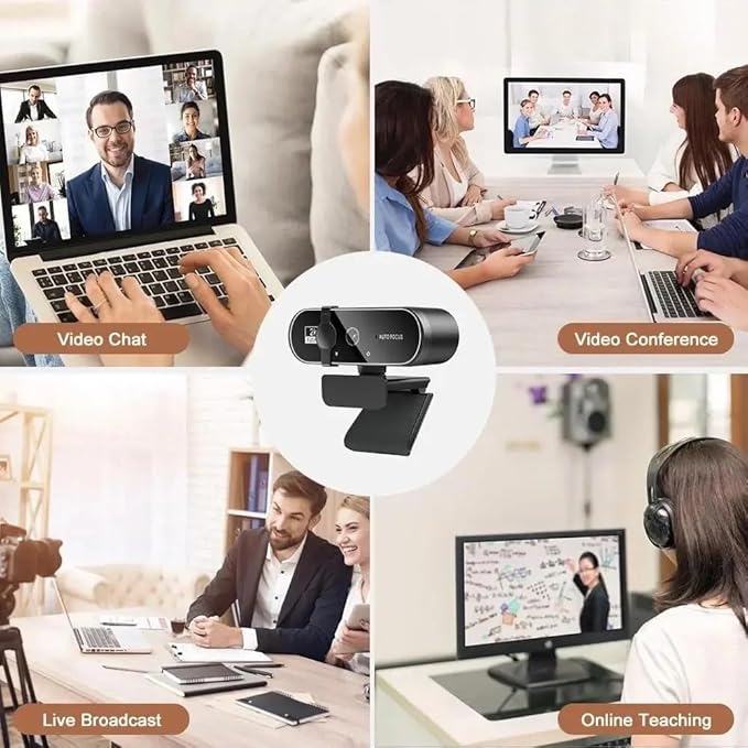 4K Webcam Video Camera 2K Autofocus Streaming Web Cam with Microphone Full HD 1080P Webcams for PC/Computer/Laptop(1080P)