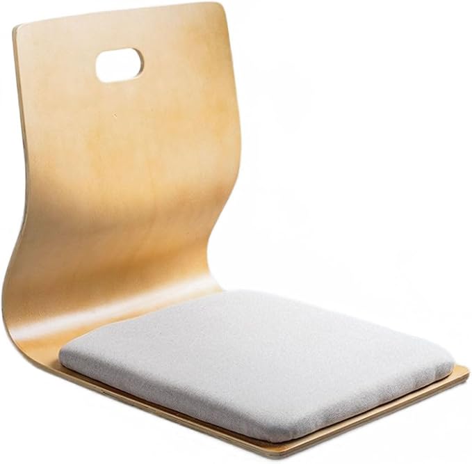 Aimeryup Dormitory Legless Chair Floor Chair Wooden Fabric Cushion Set Back Support Lazy Hotel Parlour 37X46X43CM(Size:37X46X43CMColor:B)