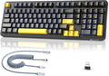 MAMBASNAKE Attack Shark X98 Wireless Mechanical Keyboard with NumpadGasket Mount Hot-Swap Pre-lubed Linear SwitchBT 5.0/2.4G/WiredRGB Backlit Computer Gaming Keyboards for PC/Tablet/PS5/Xbox-Black