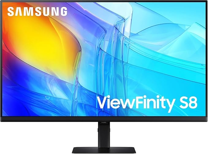 SAMSUNG 27 ViewFinity S8 (S80D) Series 4K UHD High Resolution Computer Monitor HDR10 Multiple Ports w/ HDMI DisplayPort USB-A Height Adjustable Stand LS27D806EANXGO 2024 3Yr Warranty