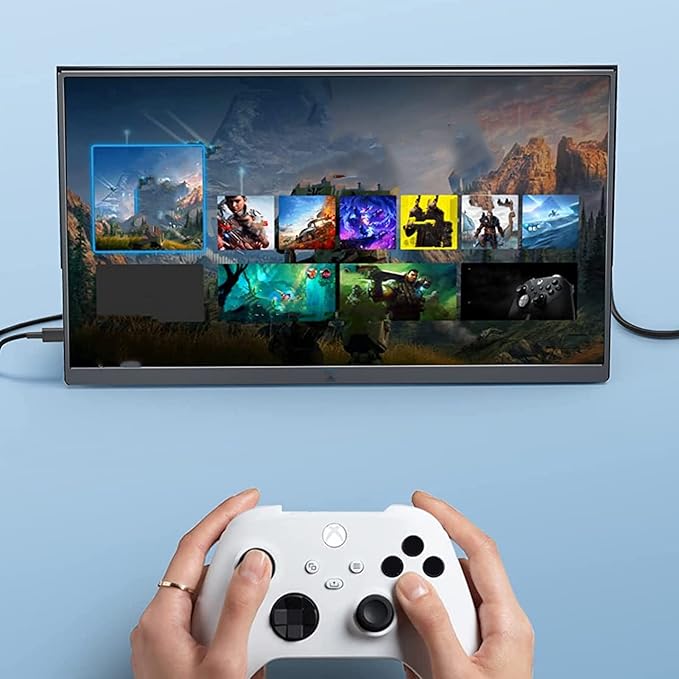 Portable Display 15.6 inch HD 1080P 3 in 1 Display with Built in Speakers USB C External Display Gaming and Video conferencing Compatible with MacBook iPad and Windows Devices.