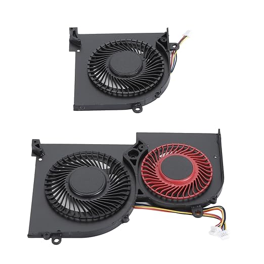 Cooling Fan Laptop Cooler Fan Replacement Compact Aluminum Quiet 4 Pin Power Connector for MS 16Q5 for P65 (CPU and GPU)
