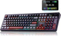 AULA F106 PRO Wireless Mechanical Keyboard 104 Keys Gaming Keyboard with Knob &amp Screen Tri-Mode RGB Hot Swappable Creamy Sounding Computer Keyboards for PC/Laptop/Windows - Black Red