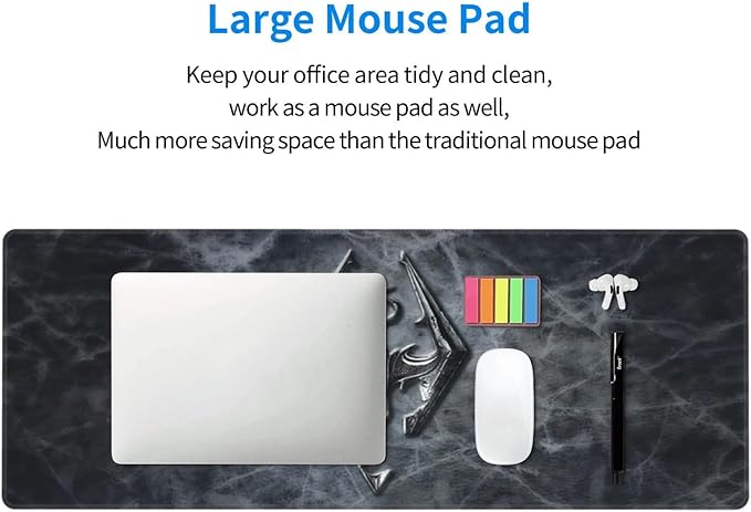 Generic Mouse Pad Non-Slip Rubber Base Mouse Pad Waterproof Desk Writing Mat for Office Home 12x31.5in Black6