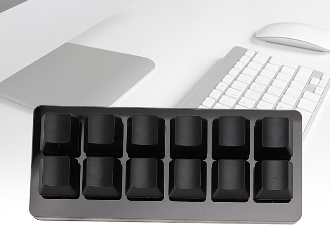 CCYLEZ Mechanical Gaming Keyboard 12 Key Gaming Keyboard Hot Swappable Red Switch Programmable for PC (Black)