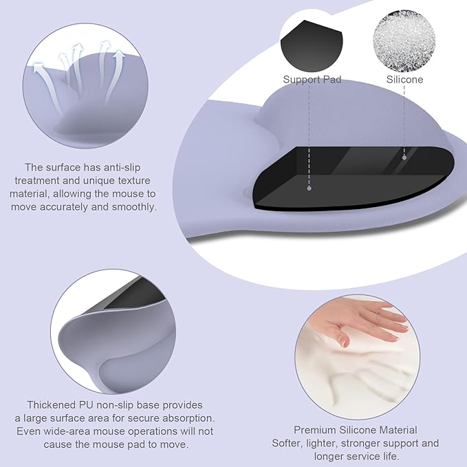 MOSISO Wrist Rest for Keyboard Mouse Pad Set Large Gaming Deskpad&ampCircle Curved Mousepad&ampKeyboard Wrist Rest&ampCoaster Ergonomic Non-Slip Mousepad&ampEasy Typing Pad with Silicone Lining