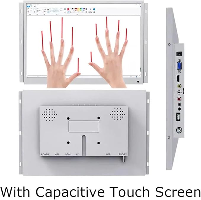 1pc White Color 14 Inch 1920x1080 Open Frame Metal Touch Screen Monitor with AV BNC VGA HDMI USB Interface(Capacitive Touch)