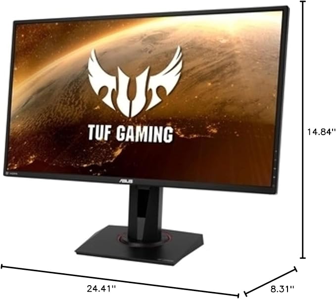 ASUS TUF Gaming 27 2K HDR Gaming Monitor (VG27BQ) - QHD (2560 x 1440) 165Hz (Supports 144Hz) 0.4ms Extreme Low Motion Blur Speaker G-SYNC Compatible VESA Mountable DisplayPort HDMIBlack