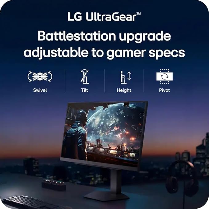 LG 27 Ultragear 4K(3840 x 2160) Gaming Monitor | IDual Mode up to 360Hz 1ms | NVIDIA G-SYNC Compatible &amp AMD FreeSync Premium | VESA DisplayHDR 400 95% DCI-P3 | Adjustable Ergonomic Stand | Bla