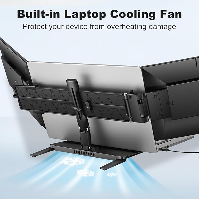 DEPGI 14 Laptop Screen Extender 1200P FHD One Cable Connect Portable Triple Monitor Dual Screen Monitor Fits 13-17.3 Laptop with Stand for MacOS/Windows