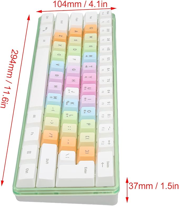 61 Keys Mechanical Gaming Keyboard RGB Backlit Compact 60 Percent Wired Keyboard with Colorful Keycaps for PC Office AmpGaming Portable Mini Keyboard with Optical Switches (White)