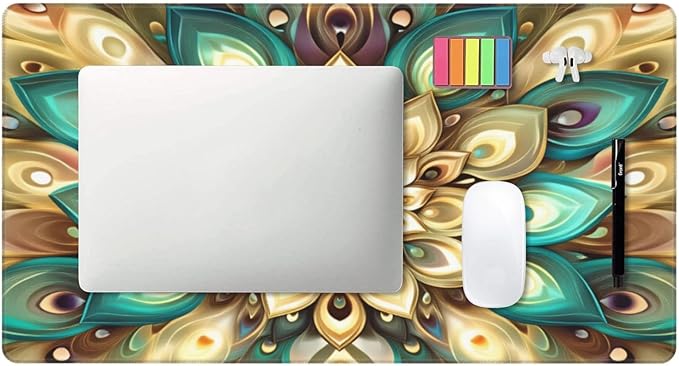 Mandala Boho Floral Desk Cover MatExtended Large Mouse PadComputer Laptop Mat Desk Decor for Office Game Home 30x16 Inch