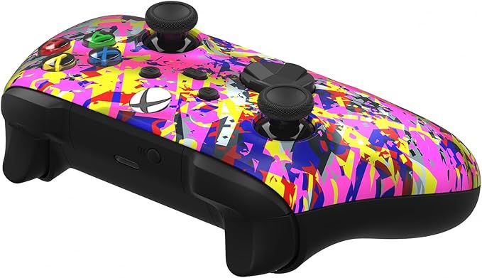 Custom Controllerzz Wireless Controller for Microsoft Xbox Series X/S &amp Xbox One - Custom Soft Touch Feel - Custom Series X/S Controller (X/S Neon Drip)