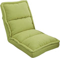 Floor Seating Indoor Chaise Lounge with 5 Adjustable Positions Adjustable Back Support Cotton and Linen Fabric Sofa Chair Video Gaming Chair for Home Office(Green50 * 116 * 16CM)