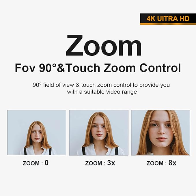 Yuly 4K 30fps USB Webcam with Microphone Camera for PC Computer Laptop Desktop Conference Game Mini Autofocus Camera Autofocus Webcam with Microphone