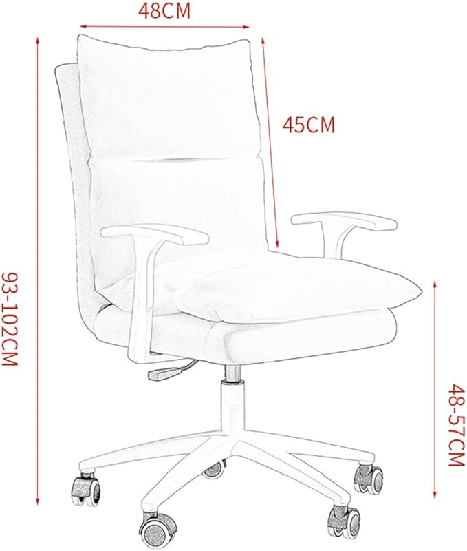 Mlaea Bank Chair Hospital Chair Gaming Work Chair with Rocking Function and Height Adjustable Conference Chair 48 * 93-102CM(Size:102CMColor:G)