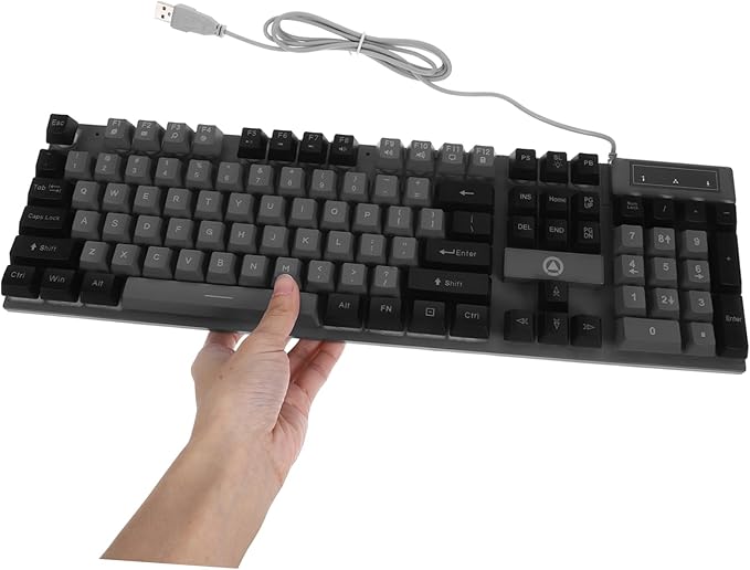 Gaming Keyboard Keys RGB Backlit Full USB Wired Design Ergonomic Mechanical Feel for Enhanced Typing for Gamers and Office Use