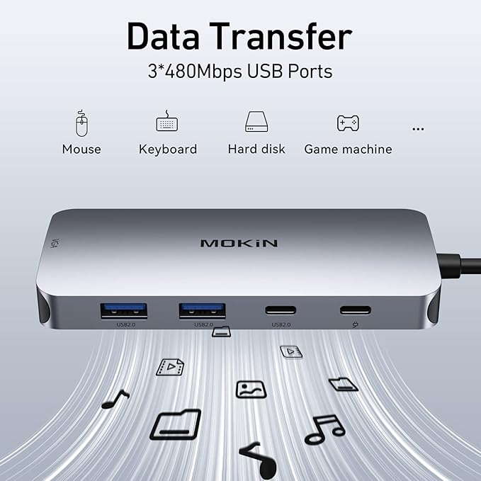 USB C Docking Station Dual DisplayPort 8 in 1 USB Hub with 2 DP HDMI VGA USB C 2.0 A 2.0 PD Charging Port Multi Monitor Adapter for Dell/HP/Lenovo Laptops