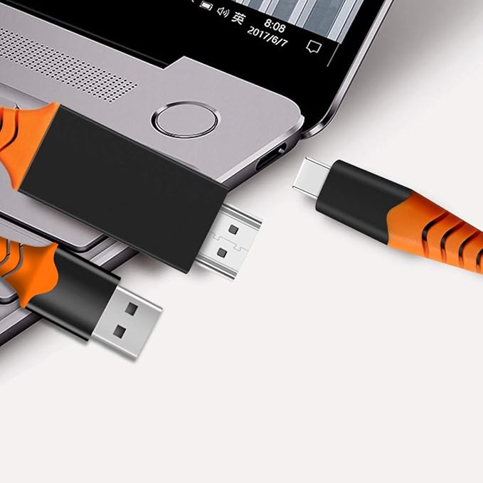 PRO USB Type-C HDMI Compatible with Motorola Razr 40 at 8k/4k Plus Power 6ft/1.8M Cable:Full 4k 2160p@60Hz/8k 7680x4320@30Hz Thunderbolt 3/4