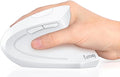 Lekvey Ergonomic Mouse Vertical Wireless Mouse Rechargeable 2.4G Optical Carpal Tunnel Mice with USB Receiver: 1000/1200/1600 DPI 6 Buttons for Laptop Computer Mac PC Desktop Notebook White