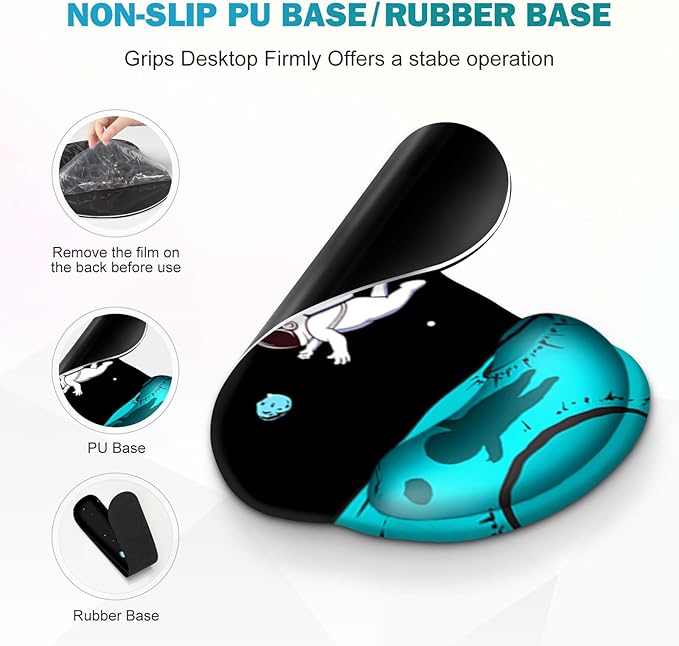 Gaming Mouse Pad Large Desk Mat Cute Desk Pad Protector 4in1 XXL Mousepad + Keyboard Wrist Rest+Mouse Wrist Rest+Coaster Set with Ergonomic Desk Pad for Home Office PC Computer Cool Space Alien