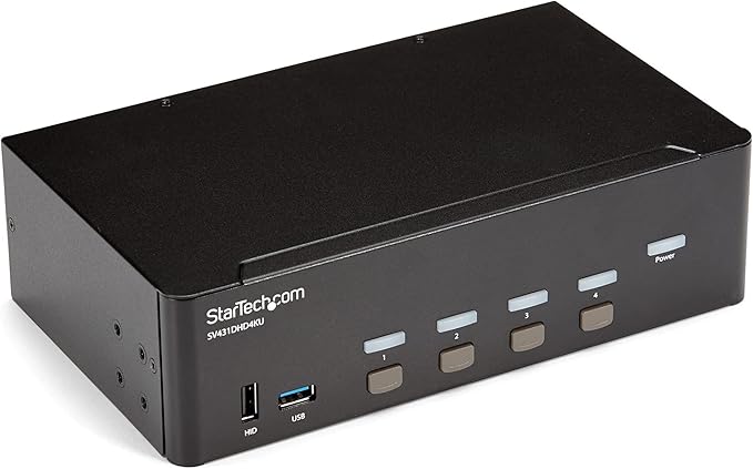 StarTech.com StarTech.com 4-Port Dual Monitor HDMI KVM Switch with Audio &amp USB 3.0 hub - 4K 30Hz - 4 PC Mac Computer KVM Switch Box for HDMI Display  TAA (SV431DHD4KU)