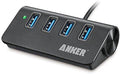 Anker 4-Port USB A hub Unibody Aluminum Portable Data Hub with 2ft USB 3.0 CableUSB Splitter for MacBook Mac Pro/mini iMac XPS Surface Pro Notebook PC Mobile HDD and More
