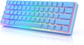 HK GAMING GK61s Mechanical Gaming Keyboard - 61 Keys Multi Color RGB Illuminated LED Backlit Wired Programmable for PC/Mac Gamer (Gateron Mechanical Black Blue)