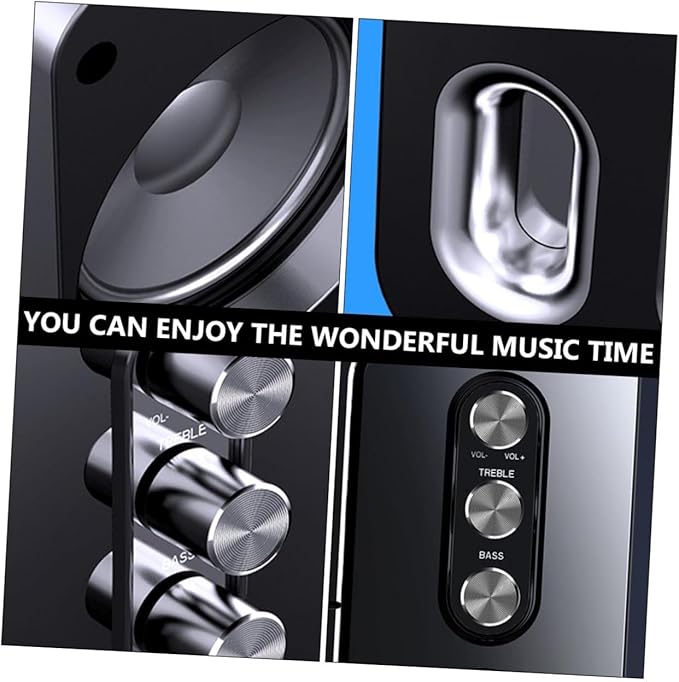 GALPADA USB Computer Speaker with 3D Surround Sound and Deep Bass Compact Black Desktop Speaker for Laptop and Home Office Use