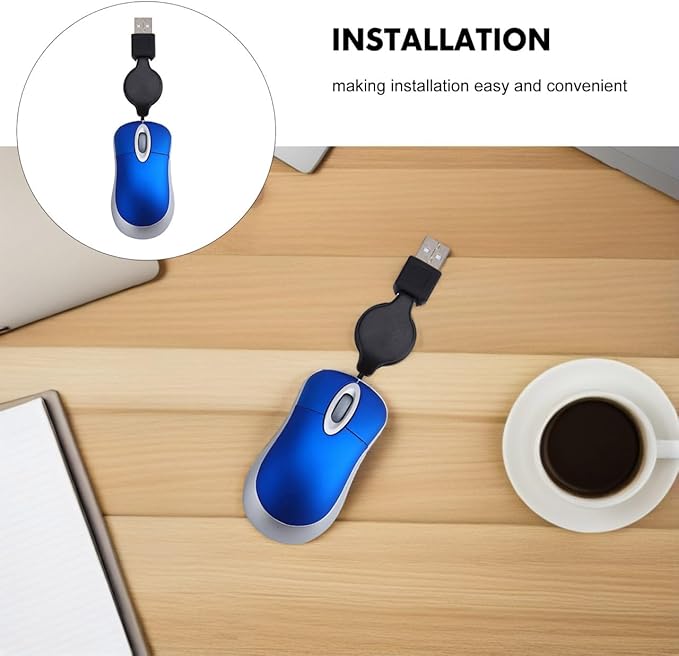 Veemoon 3pcs Mini Retractable USB Mouse Ultra Compact Laptop Mouse Portable Wiredmouse for PC Laptop Computer Home Office Outdoor Travel - Plug &ampAmp Play Corded Silent