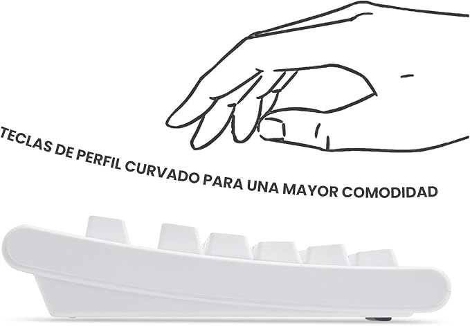 Perixx PERIBOARD-106 USB Keyboard – High Performance – High Curved Keys – Full-Size with Numeric Keyboard – Black – QWERTY Spanish