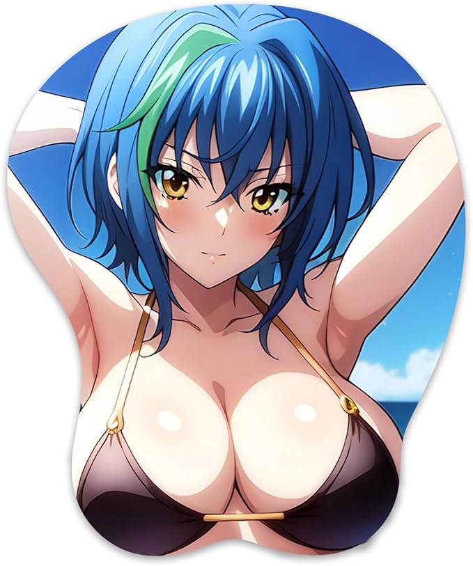 3D Mouse Pad Oppai Mousepad with Soft Gel Wrist Rest Anime Manga Gaming Boob pad Anti-Slip Mouse MatXenovi