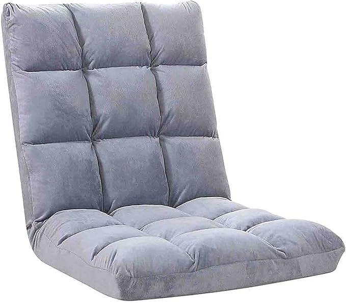 Floor Chair Ergonomic Seat Cushion and Back Cushion Made of Highly Elastic Foam Ideal As Ergonomic Seat Cushion for Office Chair and at Home (Color : Grey Size : Large)